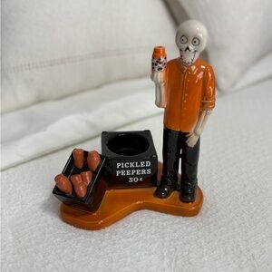 Orange and Black Skeleton Figurine Candle Holder